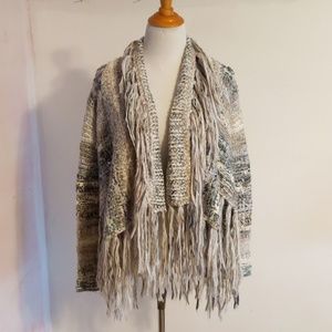 Free People Fringe Open Kimono Cardigan Sweater